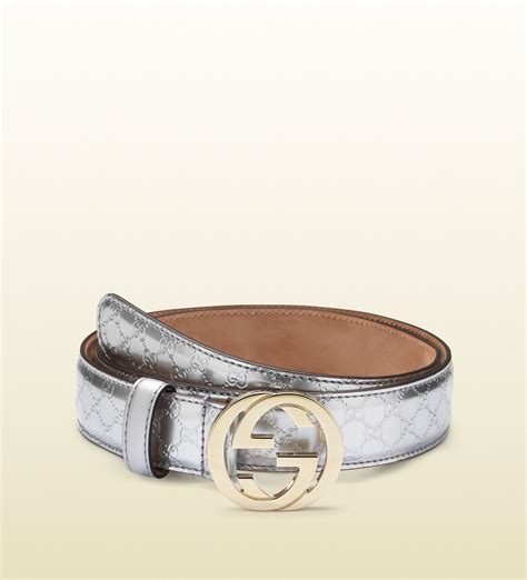 Gucci gg belt silver buckle